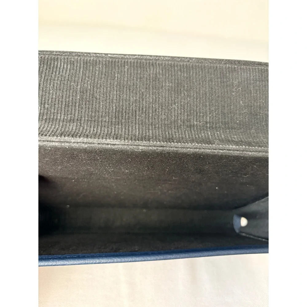 Land Rover Navy Blue Textured Leather Document Holder Long Wallet Embossed Logo